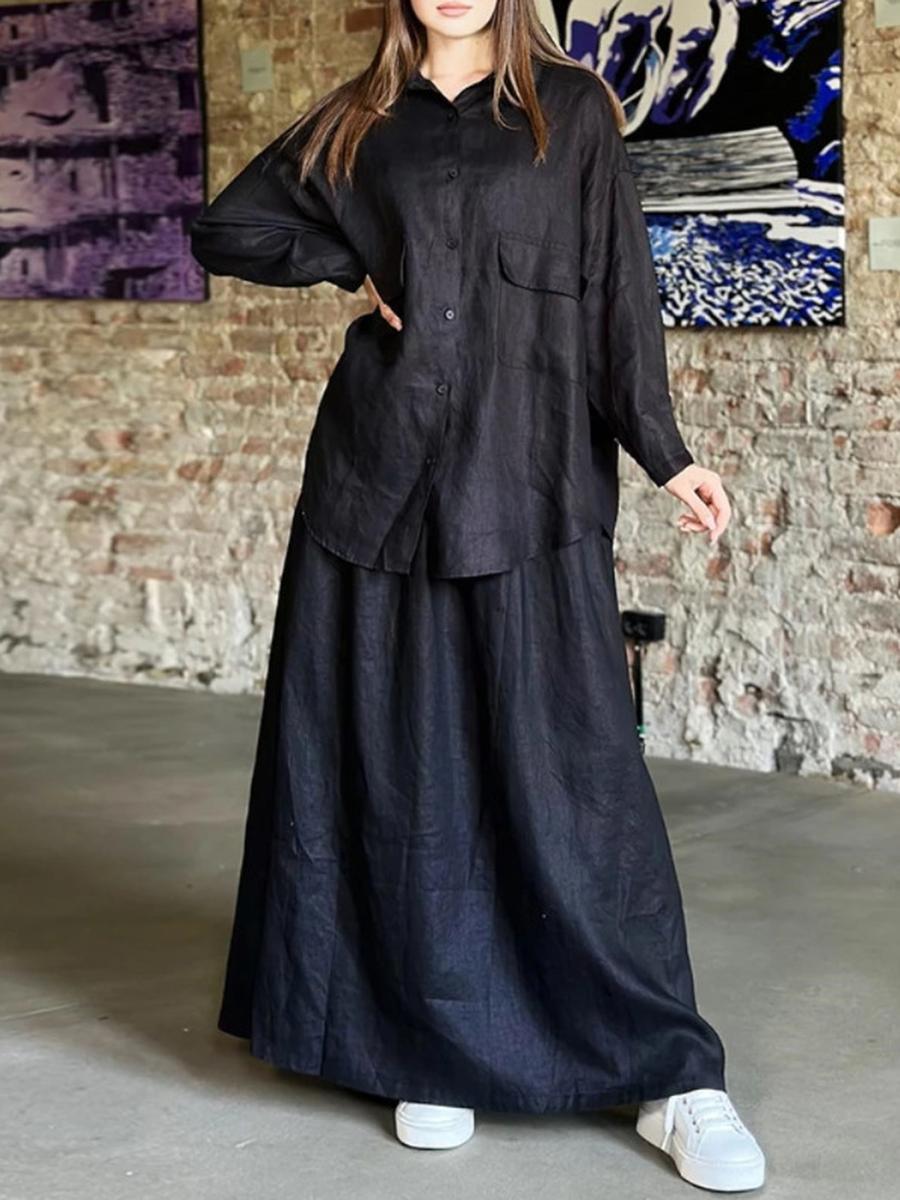 Autumn New Ladies Vintage Oversized Stand Collar Long Sleeve Shirt Dress Casual Two Piece Set 5XL чорний
Autumn New Ladies Vintage Oversized Stand Collar Long Sleeve Shirt Dress Casual Two Piece Set 5XL чорний