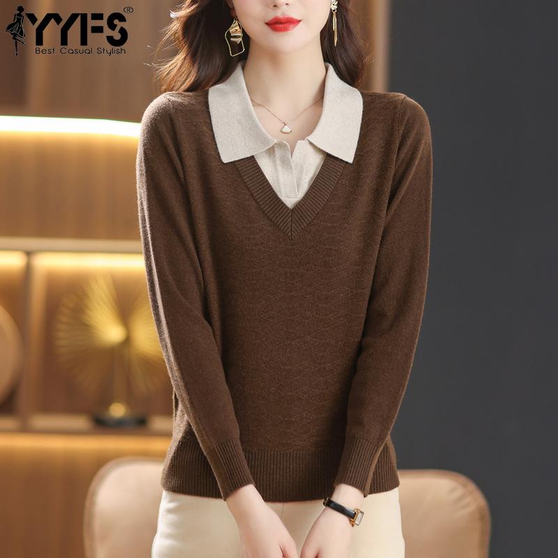 YYFS женские модные повседневные осенне-зимние свитера-поло с длинными рукавами и воротником-стойкой One Size темно-коричневого 
YYFS женские модные повседневные осенне-зимние свитера-поло с длинными рукавами и воротником-стойкой One Size темно-коричневого