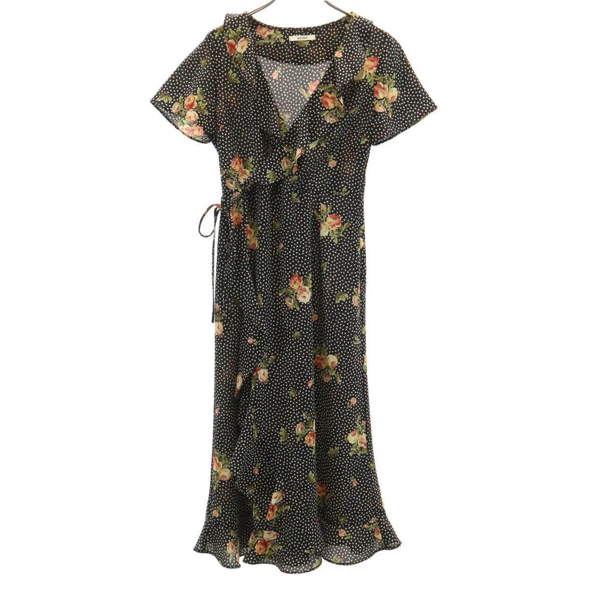 SNIDEL Floral Short sleeve Cache-coeur frills Long dress Black Women Used
SNIDEL Floral Short sleeve Cache-coeur frills Long dress Black Women Used