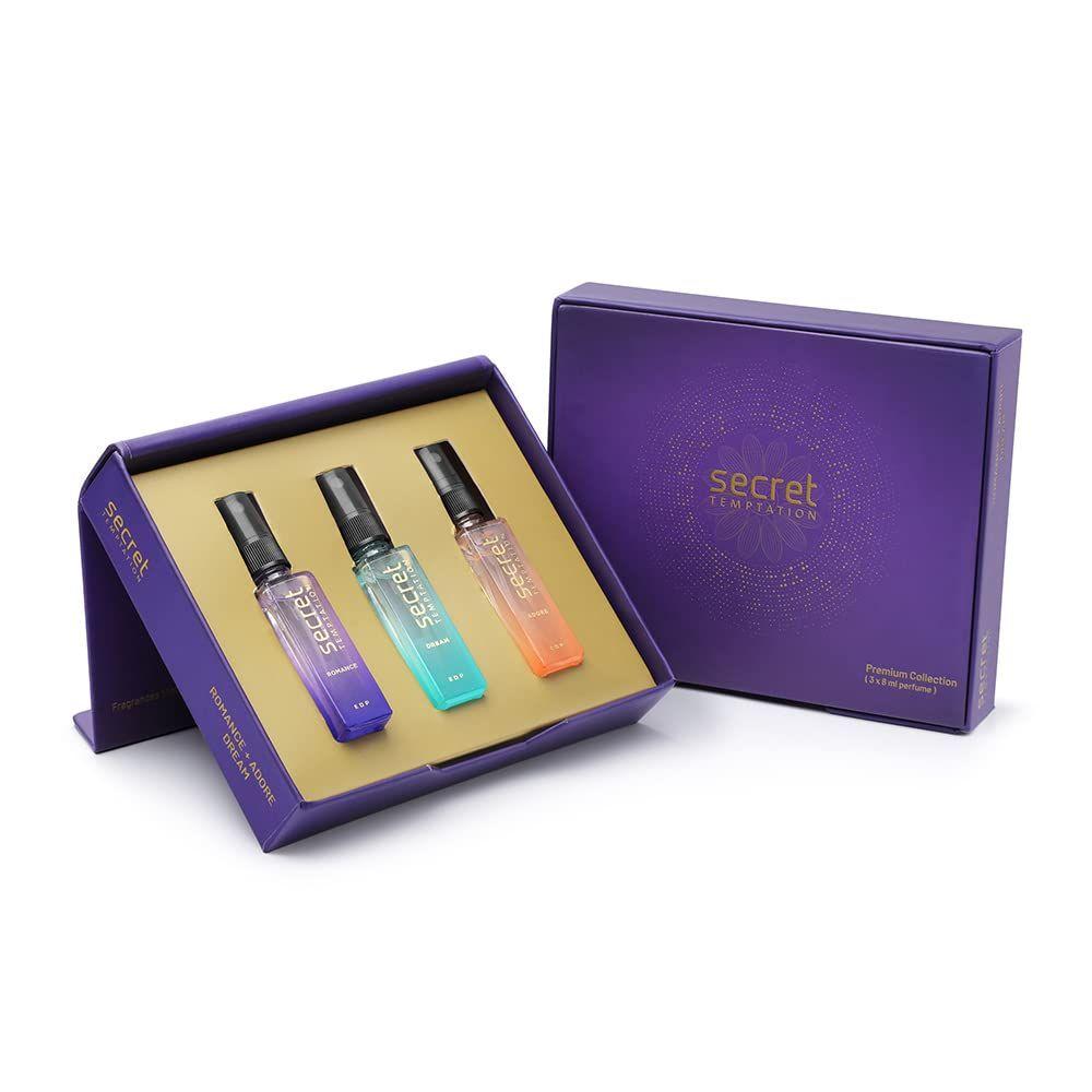 Подарочный набор Temptation Fragrance с ароматами Adore, Romance и Dream Long Lasting Perfume по 8 мл каждый
Подарочный набор Temptation Fragrance с ароматами Adore, Romance и Dream Long Lasting Perfume по 8 мл каждый
