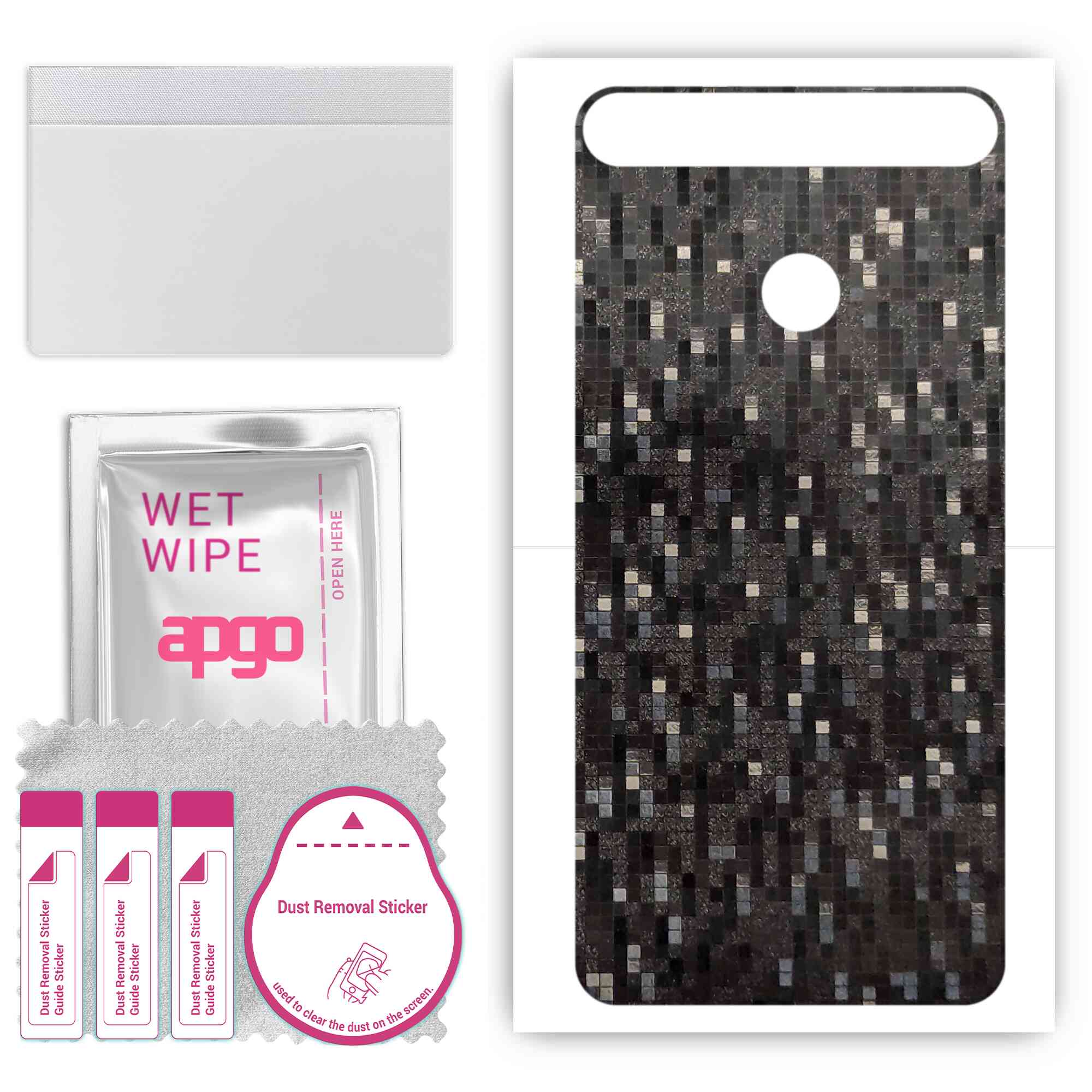 apgo Protective Skin Sticker for the back compatible with Huawei nova, Wrap Film, Foil, Vinyl - Pattern Carbon Black Pixel
apgo Protective Skin Sticker for the back compatible with Huawei nova, Wrap Film, Foil, Vinyl - Pattern Carbon Black Pixel