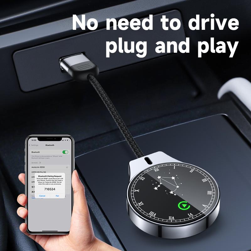 Бездротовий адаптер CarPlay для Android Auto 2 в 1, дротовий до бездротового адаптера для автомобілів Type A
Бездротовий адаптер CarPlay для Android Auto 2 в 1, дротовий до бездротового адаптера для автомобілів Type A