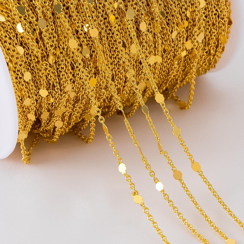 10M 2M 1M Fashion Rose Gold Color Sequins Chain for Bracelet Necklace Copper Chains Jewelry Making Components Craft DIY Findings 1Meter
10M 2M 1M Fashion Rose Gold Color Sequins Chain for Bracelet Necklace Copper Chains Jewelry Making Components Craft DIY Findings 1Meter