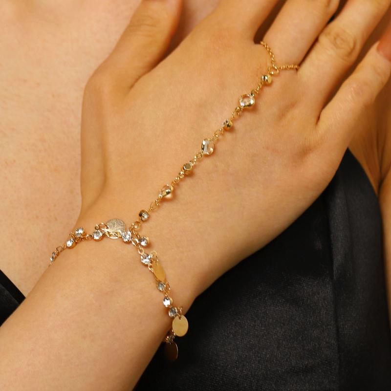 Gold Big Crystal Ring Bracelet For Women Wrist Chain Jewelry Hand Back Chain A2
Gold Big Crystal Ring Bracelet For Women Wrist Chain Jewelry Hand Back Chain A2
