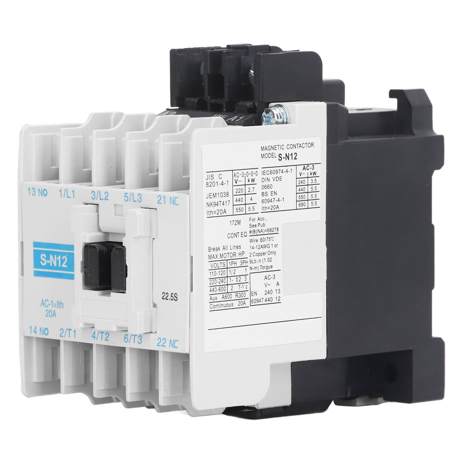 AC Contactor High Sensitivity Industrial Electric Magnetic 20A 3 Pole ABS Switch 110V
AC Contactor High Sensitivity Industrial Electric Magnetic 20A 3 Pole ABS Switch 110V