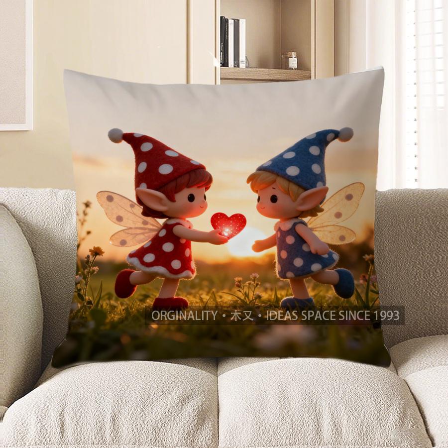 2D Cute Fairy Twins Exchange Heart Pillow Cover Pattern Cushion Cover Suitable For Sofa Bedroom Car Pillow Cover 40x40cm
2D Cute Fairy Twins Exchange Heart Pillow Cover Pattern Cushion Cover Suitable For Sofa Bedroom Car Pillow Cover 40x40cm