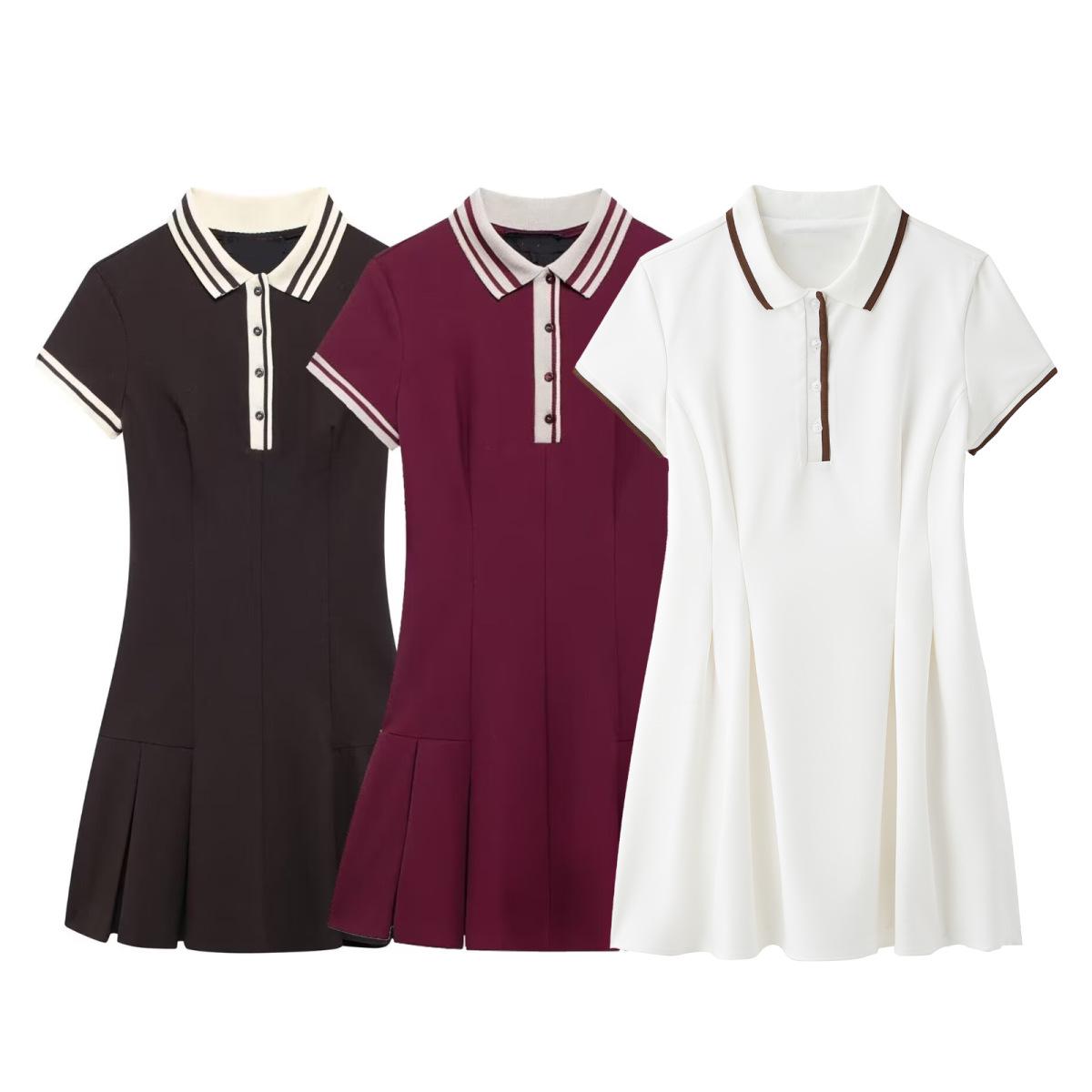 Spring 2025 Slim Fit Color Block Ribbed Dress with Pleated Skirt and Turn-Down Collar Extra Small
Spring 2025 Slim Fit Color Block Ribbed Dress with Pleated Skirt and Turn-Down Collar Extra Small
