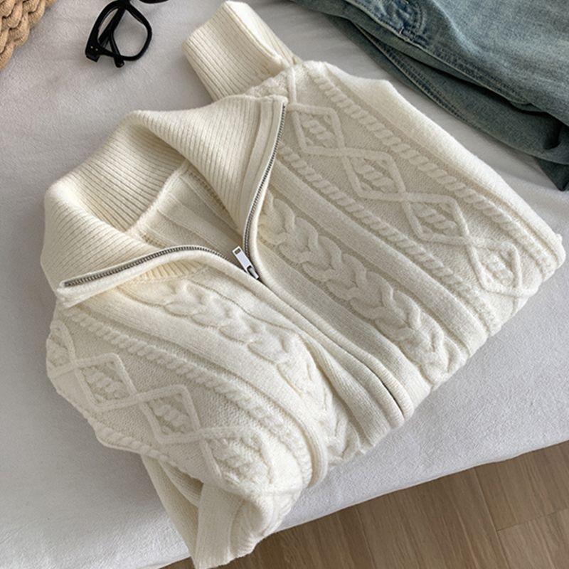 Рекомендуем уровень Хао! Корейская серия Простой ретро твист Утолщенный лацкан Двойная молния Свитер Женский Зимний кардиган Верхняя одежда Beige White S
Рекомендуем уровень Хао! Корейская серия Простой ретро твист Утолщенный лацкан Двойная молния Свитер Женский Зимний кардиган Верхняя одежда Beige White S