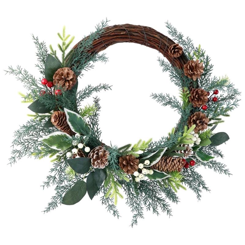 Christmas Wreath with Pinecone Berries for Front Door, Window, Hallway, Yard, Christmas Indoor and Outdoor Decoration 1
Christmas Wreath with Pinecone Berries for Front Door, Window, Hallway, Yard, Christmas Indoor and Outdoor Decoration 1