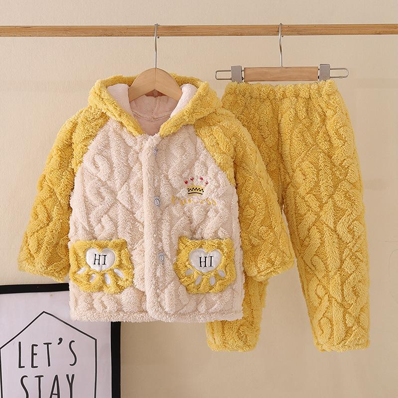Winter Kids Flannel Pajamas Cartoon Hooded Thicken Cotton-Padded Tops with Pants Boys Girls Sleepwear Pyjamas Sets Homewear 70 жовтий
Winter Kids Flannel Pajamas Cartoon Hooded Thicken Cotton-Padded Tops with Pants Boys Girls Sleepwear Pyjamas Sets Homewear 70 жовтий