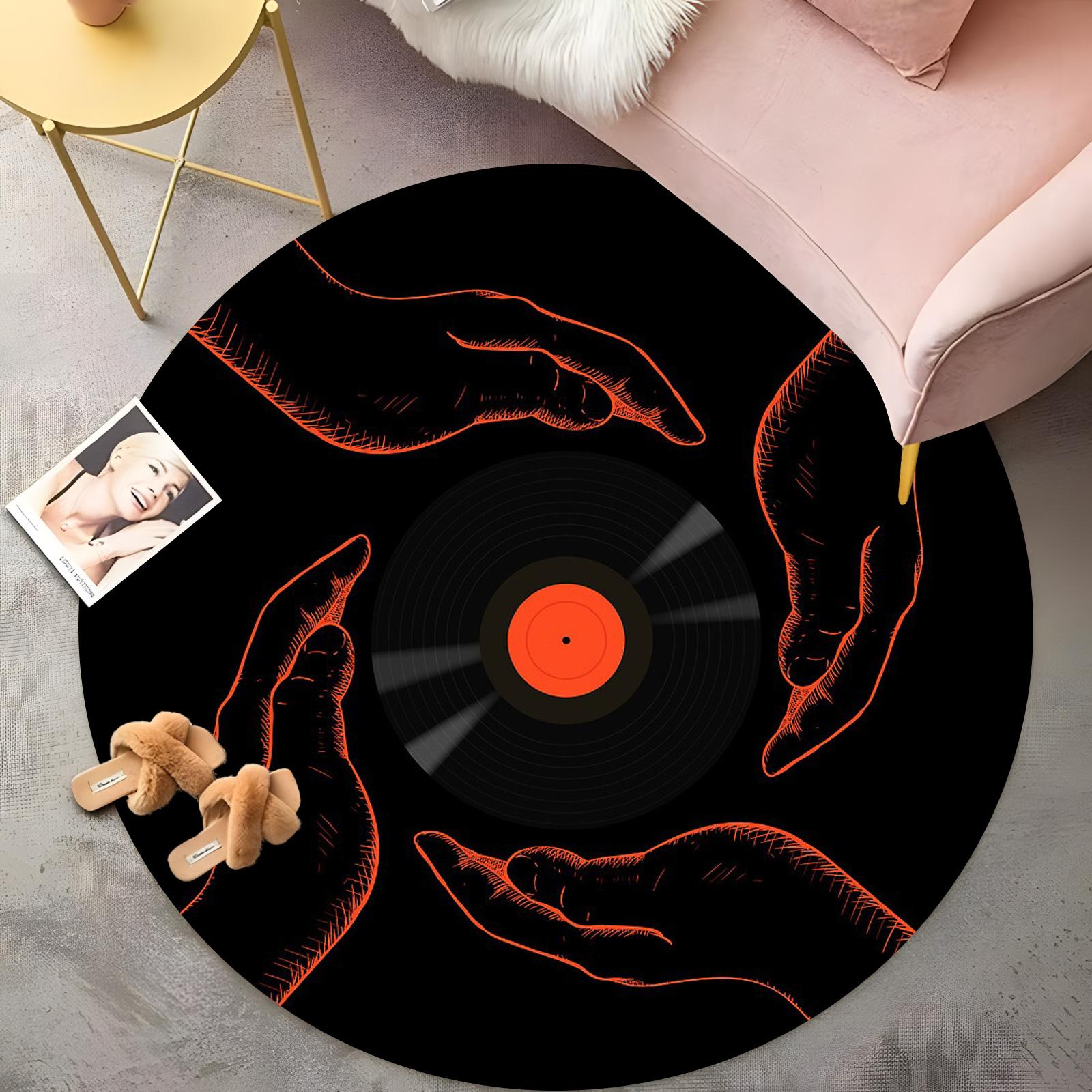 Orange Handprint Vinyl Round Rug Retro Music Record Carpet with Black Background,Non-Slip Living Room Mat, Artistic Home Decor 60cm
Orange Handprint Vinyl Round Rug Retro Music Record Carpet with Black Background,Non-Slip Living Room Mat, Artistic Home Decor 60cm
