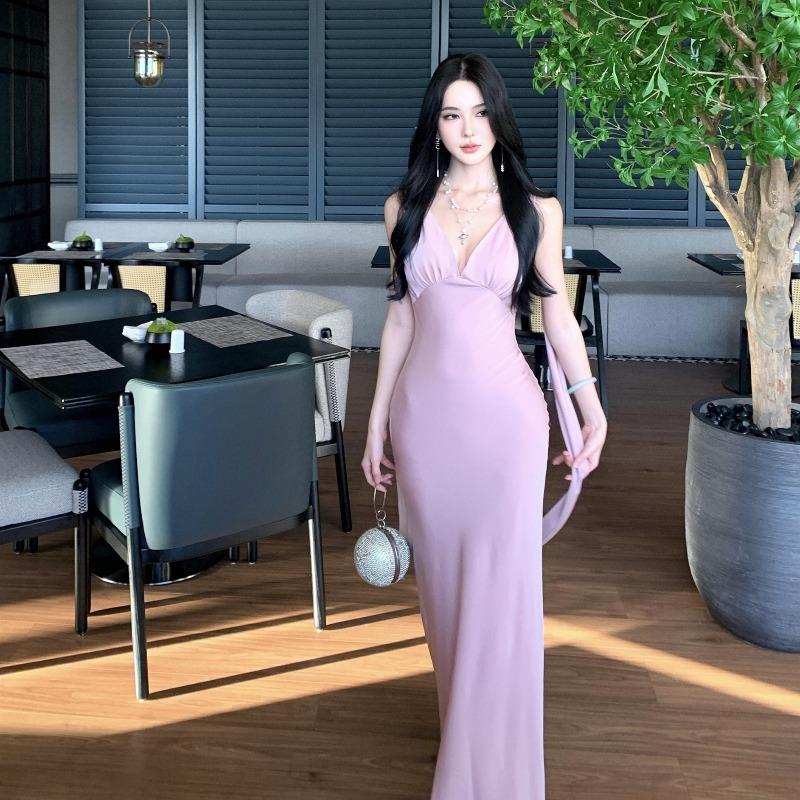 Pink Satin Streamer Waist Collar Dress Birthday Party Engagement Evening Dress Fishtail Long Skirt L рожевий
Pink Satin Streamer Waist Collar Dress Birthday Party Engagement Evening Dress Fishtail Long Skirt L рожевий