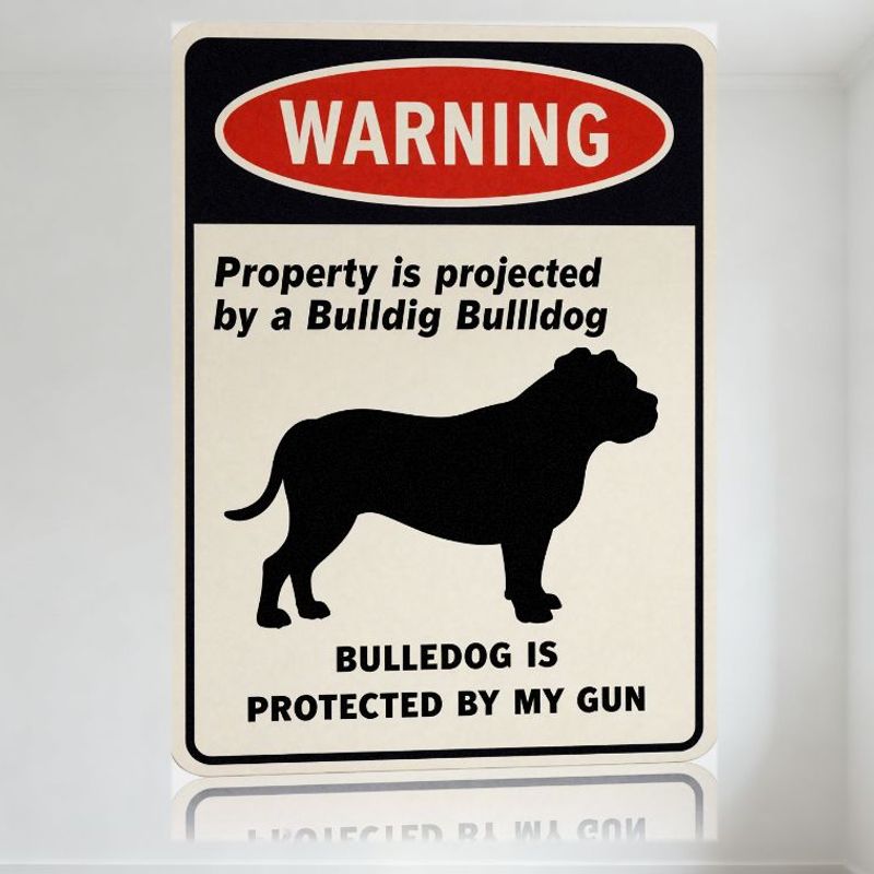 Bulldog Protection Warning Metal Sign - Vintage Style Tin Sign for Home Bar Wall Decor, 8x12 Inch, Black White Red Color Scheme 20x30cm(7.8x11.8inch)
Bulldog Protection Warning Metal Sign - Vintage Style Tin Sign for Home Bar Wall Decor, 8x12 Inch, Black White Red Color Scheme 20x30cm(7.8x11.8inch)