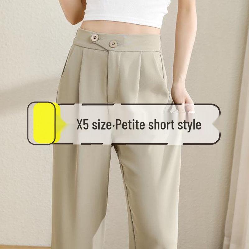 Petite Women s High Waist Wide-Leg Dress Pants - Summer Thin, 150cm Straight Leg, Two-Button Design XL (116-125 jin)
Petite Women s High Waist Wide-Leg Dress Pants - Summer Thin, 150cm Straight Leg, Two-Button Design XL (116-125 jin)
