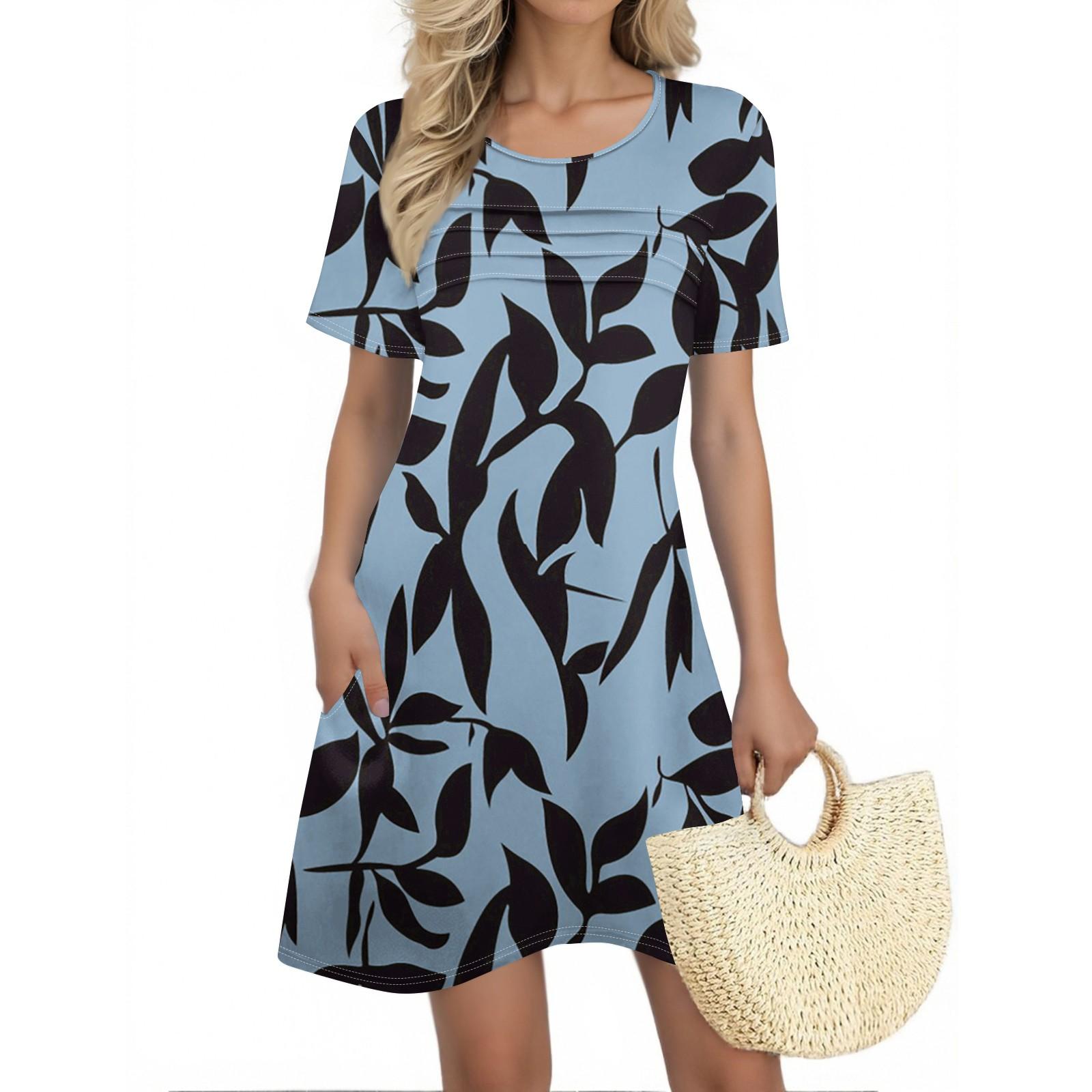 Женские летние платья Женские летние платья с цветочным принтом Повседневные платья с коротким рукавом и круглыми карманами XL небесно-голубой
Женские летние платья Женские летние платья с цветочным принтом Повседневные платья с коротким рукавом и круглыми карманами XL небесно-голубой