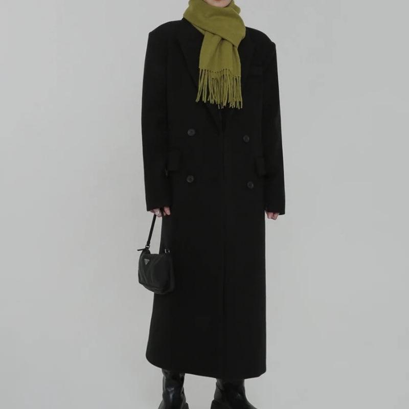 Korean Style Wool Long Coat for Tall Women: Black, Thick, Loose Fit for Autumn/Winter S
Korean Style Wool Long Coat for Tall Women: Black, Thick, Loose Fit for Autumn/Winter S