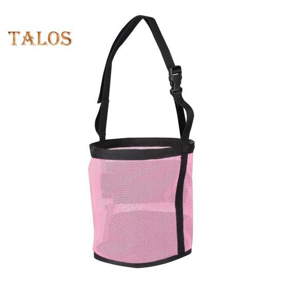 Кормушка для лошадей, прочная сетчатая кормушка для лошадей с регулируемым ремнем, намордник для лошадей, ведро для кормления зерном, порошковыми добавками S розовый