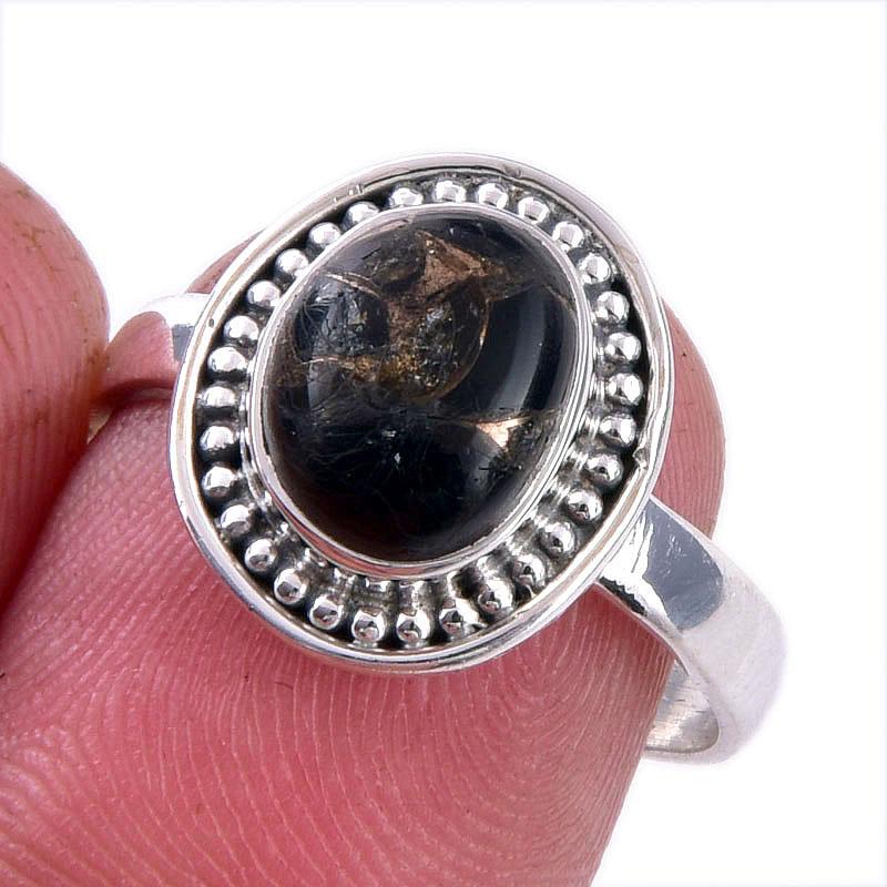 Natural Black Copper Turquoise Gemstone 925 Solid Sterling Silver Ring S.8 A8S63
Natural Black Copper Turquoise Gemstone 925 Solid Sterling Silver Ring S.8 A8S63