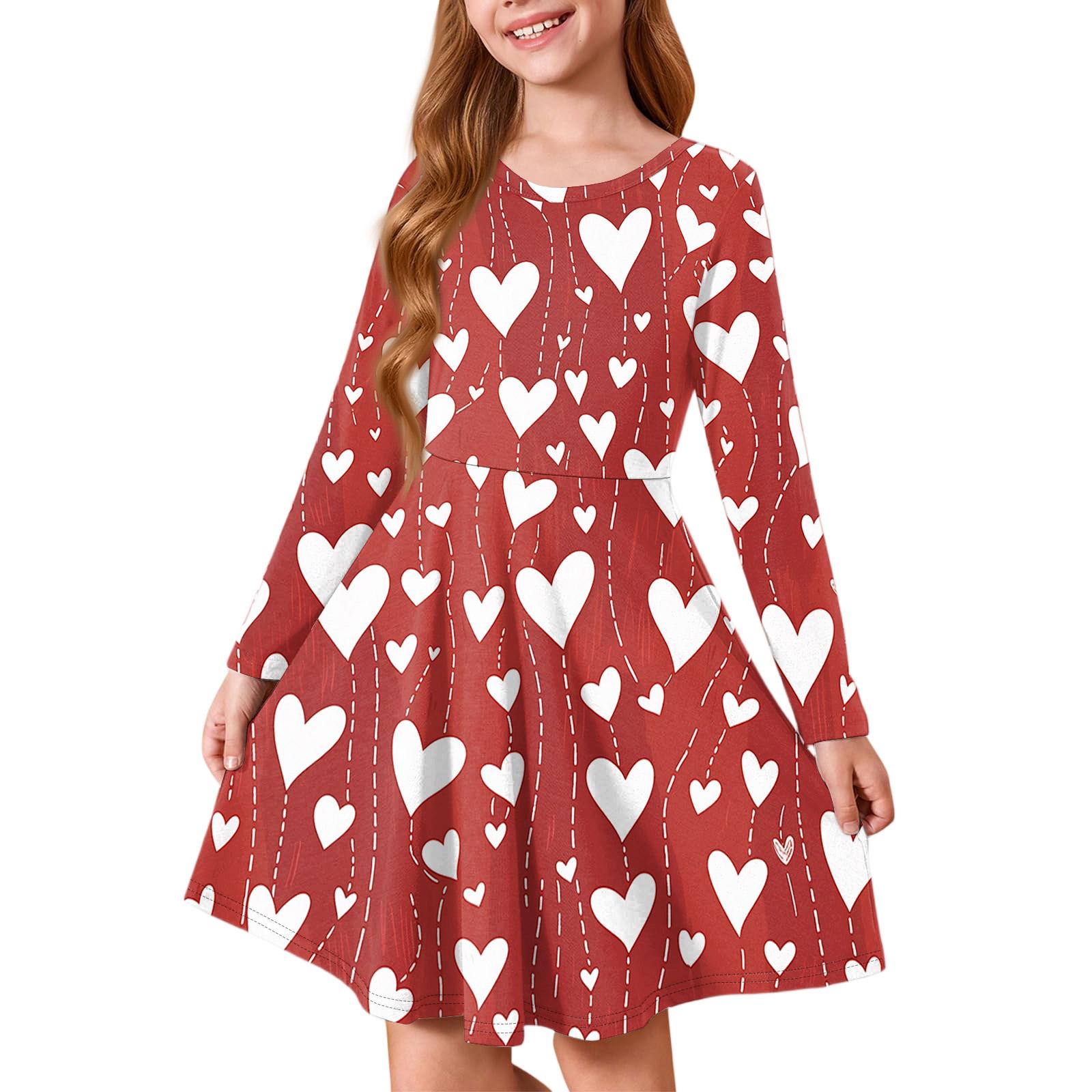 Girls Summer Princess Dress - Long Sleeve A-Line T-Shirt Dress Valentine s Day 140 винний
Girls Summer Princess Dress - Long Sleeve A-Line T-Shirt Dress Valentine s Day 140 винний