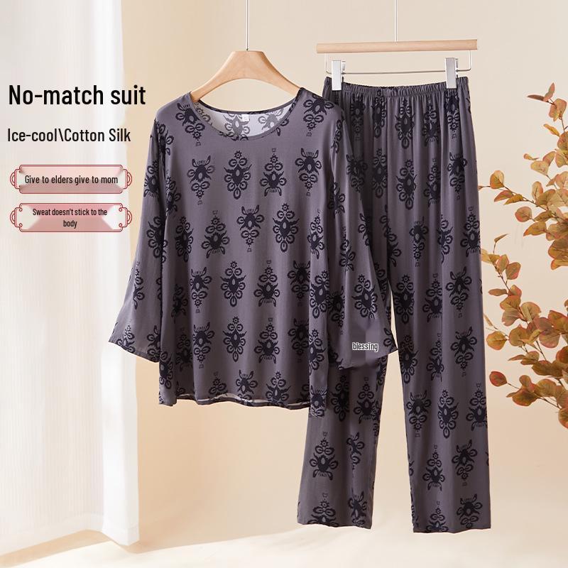 2025 Autumn/Winter Women s Long Sleeve Cotton Silk Pajama Set for Middle-aged & Elderly Mothers - Plus Size, Loose Fit. 3XL (120-135 jin) сірий колір
2025 Autumn/Winter Women s Long Sleeve Cotton Silk Pajama Set for Middle-aged & Elderly Mothers - Plus Size, Loose Fit. 3XL (120-135 jin) сірий колір