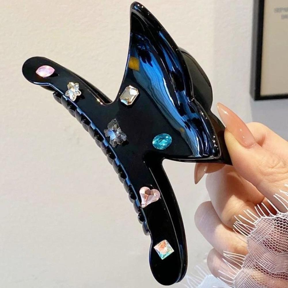 Love Rhinestone Grab Clip Acetic Acid Large Shark Clip Fashion Butterfly Hair Claw Travel чорний
Love Rhinestone Grab Clip Acetic Acid Large Shark Clip Fashion Butterfly Hair Claw Travel чорний