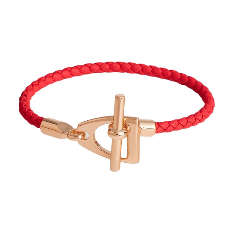 Hermes Etrier Woven Design Calfskin Bracelet Unisex Bracelets Heart-Red H100016FOS3 Box+Shopping Bag,T2
Hermes Etrier Woven Design Calfskin Bracelet Unisex Bracelets Heart-Red H100016FOS3 Box+Shopping Bag,T2