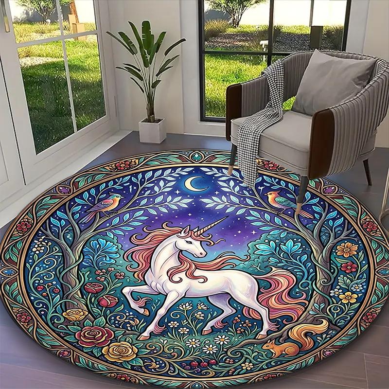 1pc Sapphire Night Unicorn Printed Chair Rug for Home Office Use, Living Room Kitchen Game Room Round Carpet Diameter 60cm
1pc Sapphire Night Unicorn Printed Chair Rug for Home Office Use, Living Room Kitchen Game Room Round Carpet Diameter 60cm