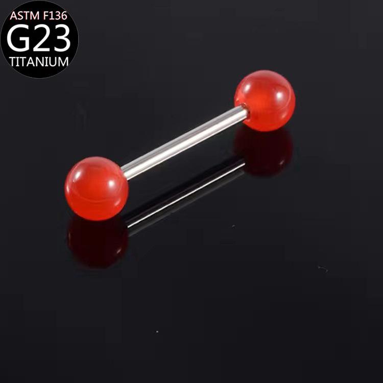 F136 Titanium Acrylic Tongue Stud: Luminous G23 Round Ball Piercing Jewelry 1.6x16mm
F136 Titanium Acrylic Tongue Stud: Luminous G23 Round Ball Piercing Jewelry 1.6x16mm