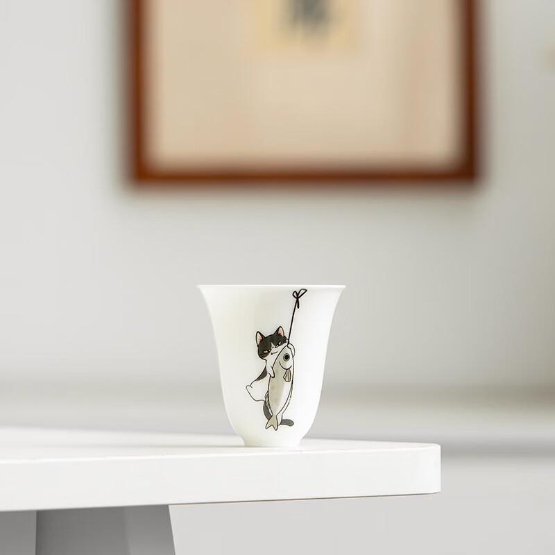 Shangqi White Porcelain Cat Master Teacup Pair
Shangqi White Porcelain Cat Master Teacup Pair