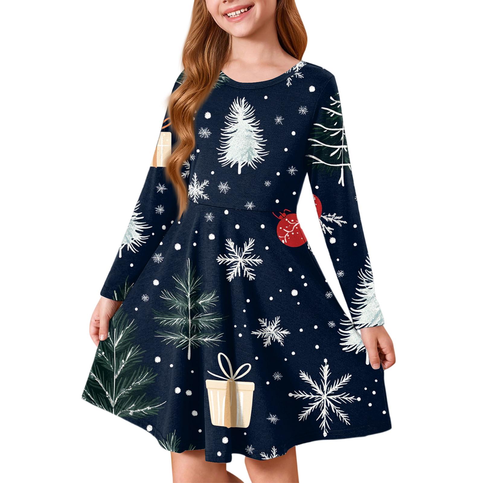 Платье принцессы для девочек - Платье-футболка А-силуэта с длинным рукавом на Рождество 140
Платье принцессы для девочек - Платье-футболка А-силуэта с длинным рукавом на Рождество 140