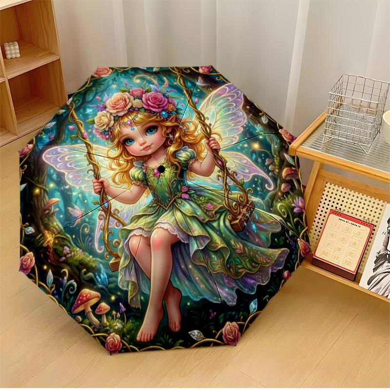 Fairy in Winter Snow Scene Printed umbrella windproof folding umbrella portable sun and rain umbrella suitable for gifting
Fairy in Winter Snow Scene Printed umbrella windproof folding umbrella portable sun and rain umbrella suitable for gifting