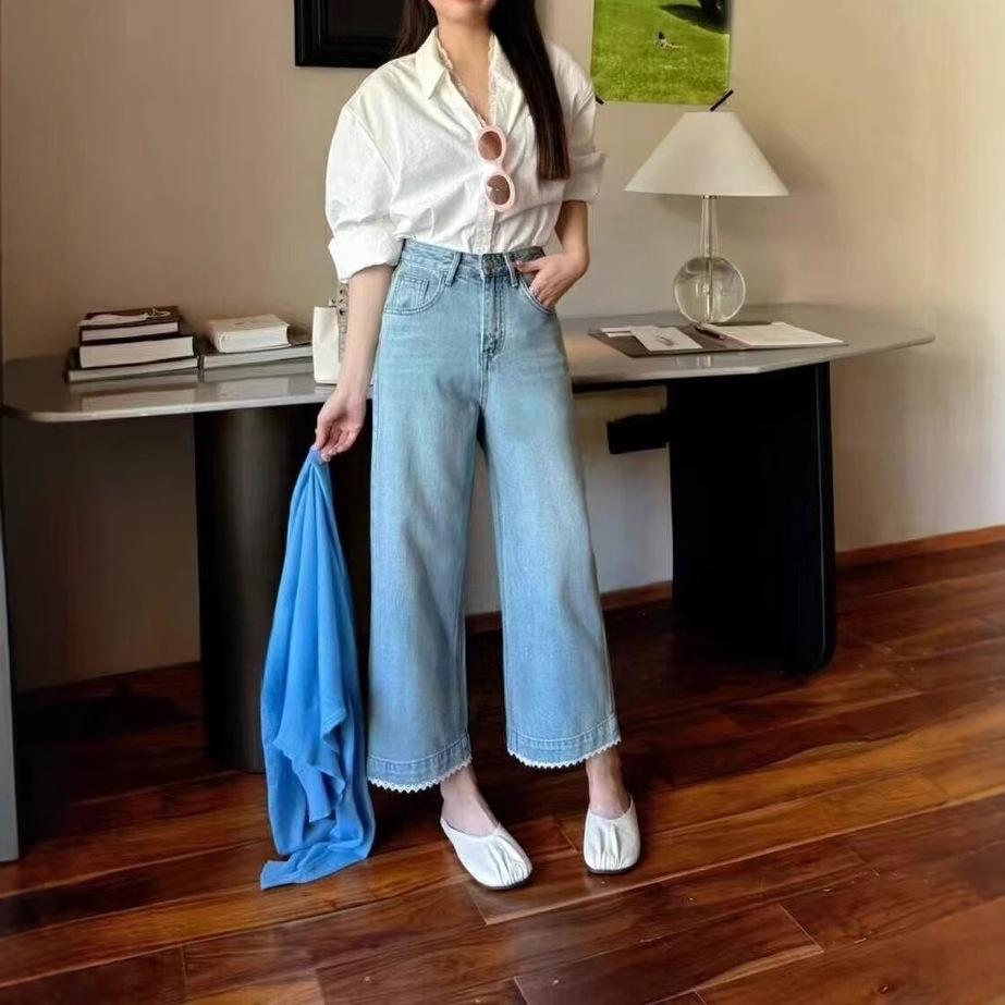 Shanghai Laneige Women s High-Waisted Slim-Fit Wide-Leg Denim Pants with Lace Trim, Spring 2025 Collection. XL (Recommended for 60-65 kg)
Shanghai Laneige Women s High-Waisted Slim-Fit Wide-Leg Denim Pants with Lace Trim, Spring 2025 Collection. XL (Recommended for 60-65 kg)