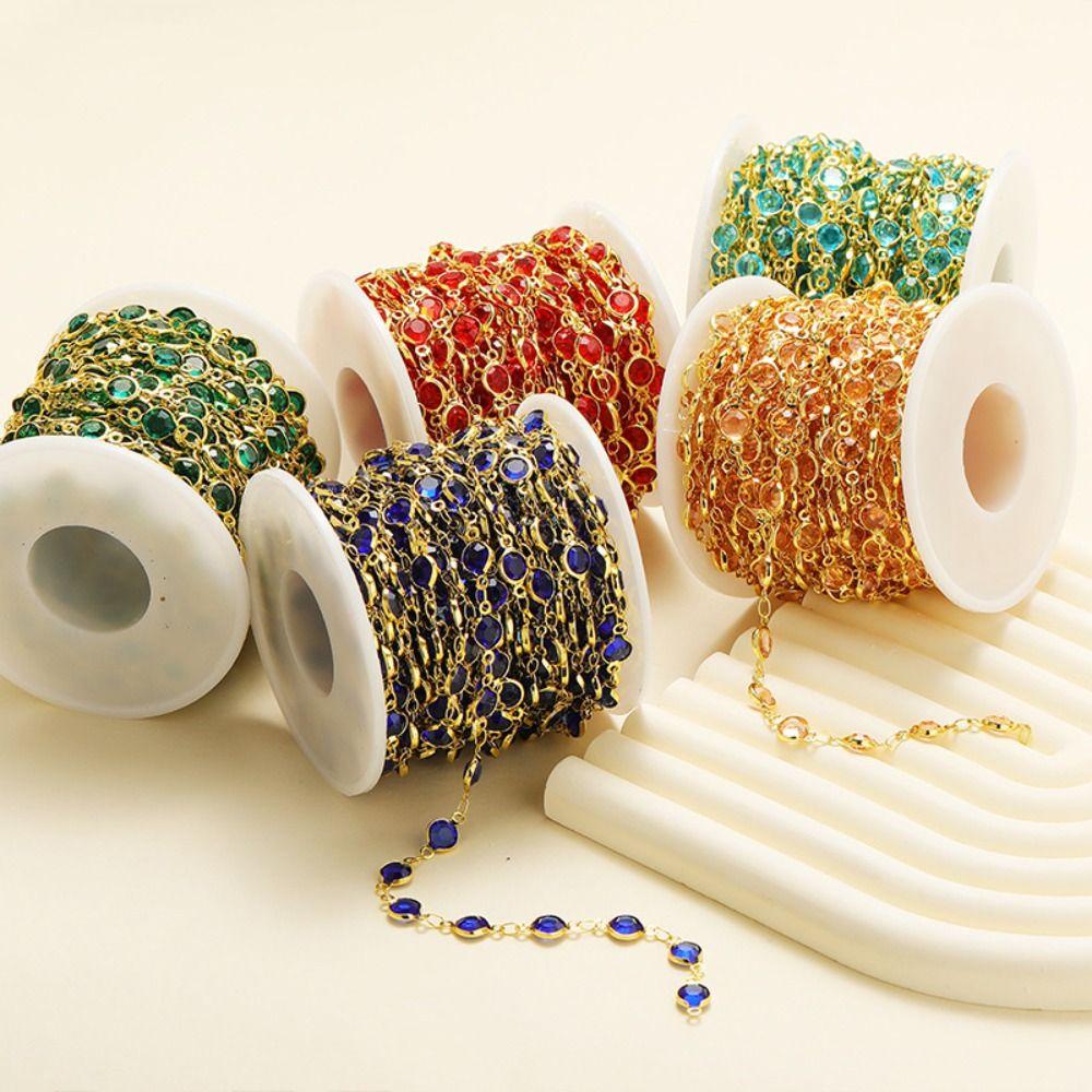 Colorful Crystal Beaded Chain Patchwork DIY Jewelry Beads Chain Gold Glass Bead Accessories Girls black 2meters
Colorful Crystal Beaded Chain Patchwork DIY Jewelry Beads Chain Gold Glass Bead Accessories Girls black 2meters