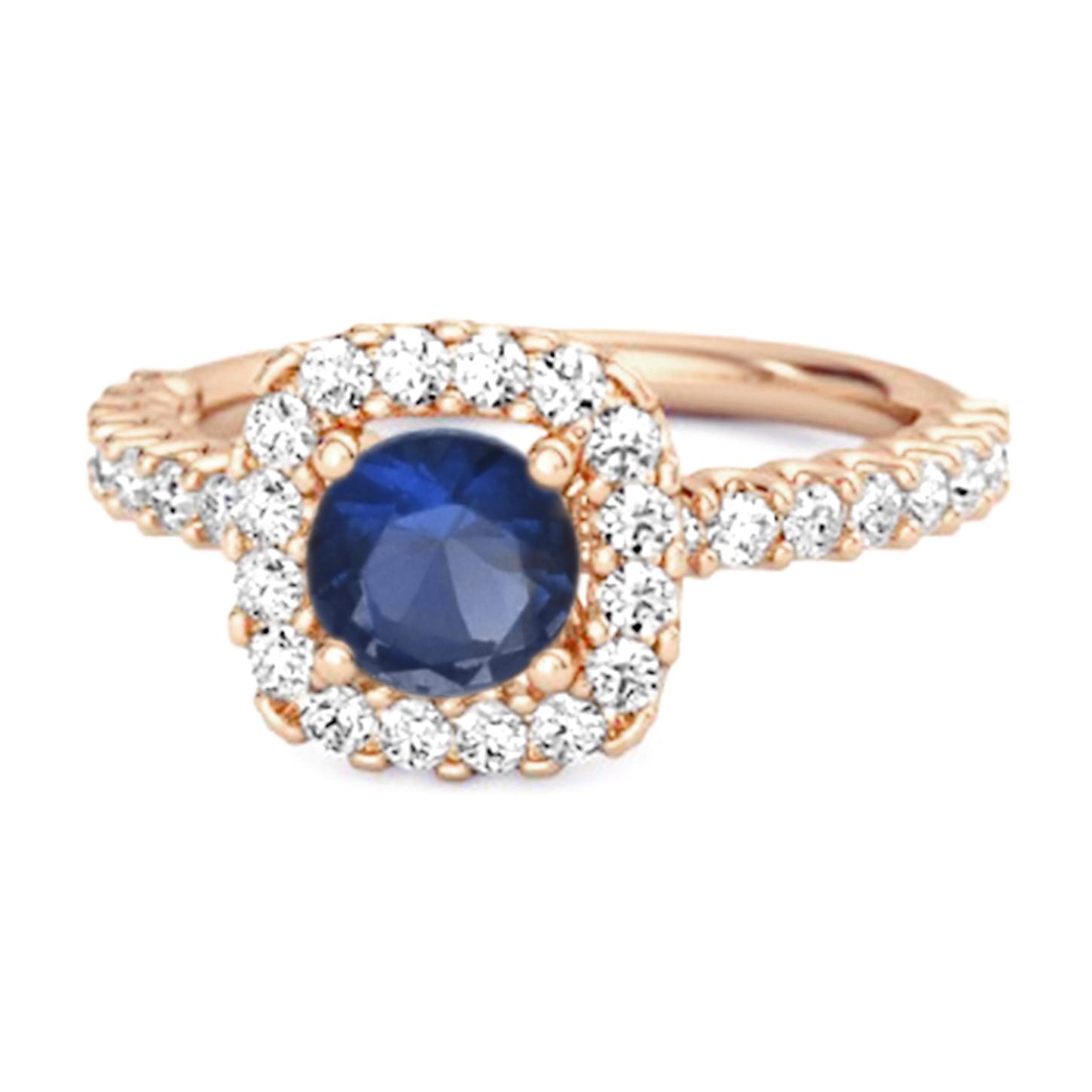 Blue Sapphire Round Cushion Halo Ring - 925 Sterling Silver Rose Gold Vermeil 9.5 Яскраво-рожевий
Blue Sapphire Round Cushion Halo Ring - 925 Sterling Silver Rose Gold Vermeil 9.5 Яскраво-рожевий
