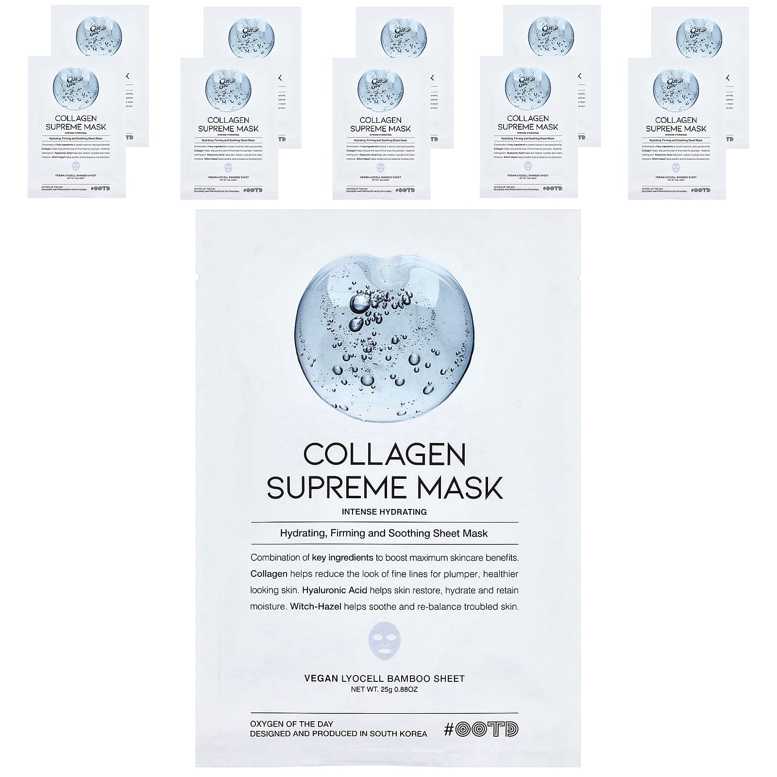 OOTD, Collagen Supreme Beauty Mask, 10 Sheets, 25g (0.88oz) Each
OOTD, Collagen Supreme Beauty Mask, 10 Sheets, 25g (0.88oz) Each