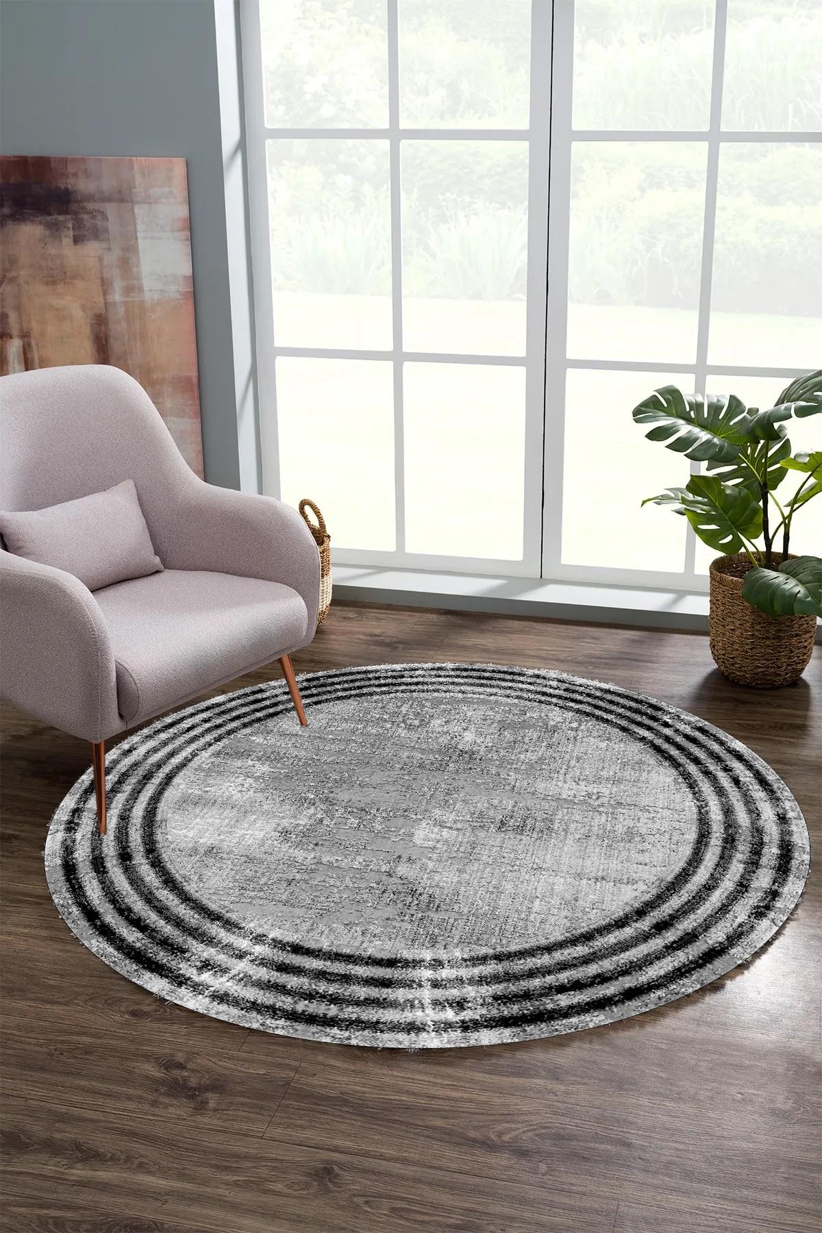YTRHOME Home Modern Y-E1005-1 Нескользящее точечное основание с цифровой печатью, круглый ковер для гостиной, кухни, прихожей и напольный коврик 60 x 60 чёрный/серый
YTRHOME Home Modern Y-E1005-1 Нескользящее точечное основание с цифровой печатью, круглый ковер для гостиной, кухни, прихожей и напольный коврик 60 x 60 чёрный/серый