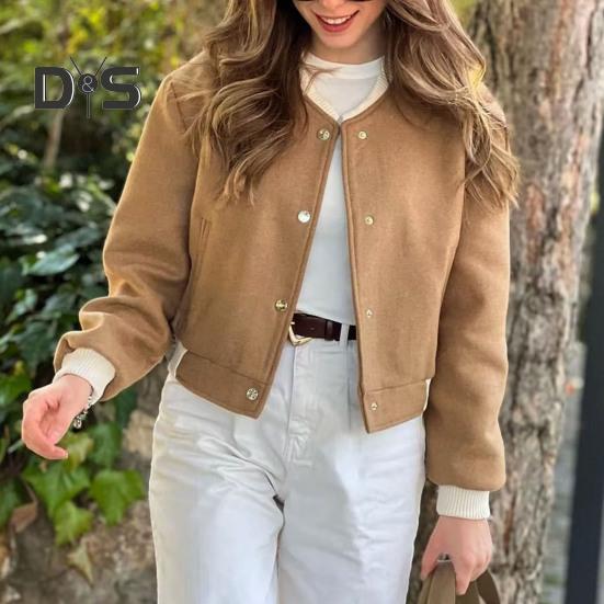 Women Fall Winter Coat Stand Collar Contrast Color Long Sleeves Pockets Single breasted Thick Soft Warm Elastic Cuff Lady Bomber Jacket Outerwear
Women Fall Winter Coat Stand Collar Contrast Color Long Sleeves Pockets Single breasted Thick Soft Warm Elastic Cuff Lady Bomber Jacket Outerwear