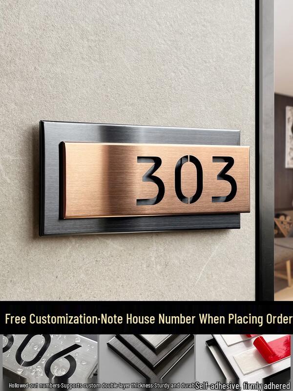 Jiemengzhe Креативна табличка з номером будинку з нержавіючої сталі кольору рожевого золота
Jiemengzhe Креативна табличка з номером будинку з нержавіючої сталі кольору рожевого золота