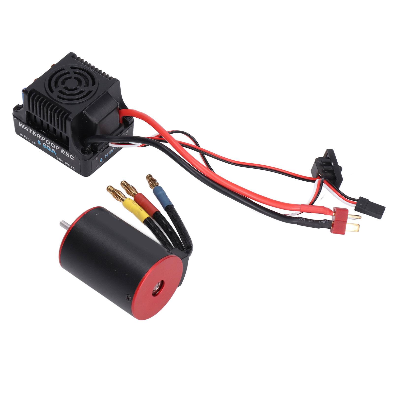 Водонепроникний безколекторний 60A ESC Електричний регулятор Коротка лінія 3650 3900KV Мотор з 4мм Бананом
Водонепроникний безколекторний 60A ESC Електричний регулятор Коротка лінія 3650 3900KV Мотор з 4мм Бананом