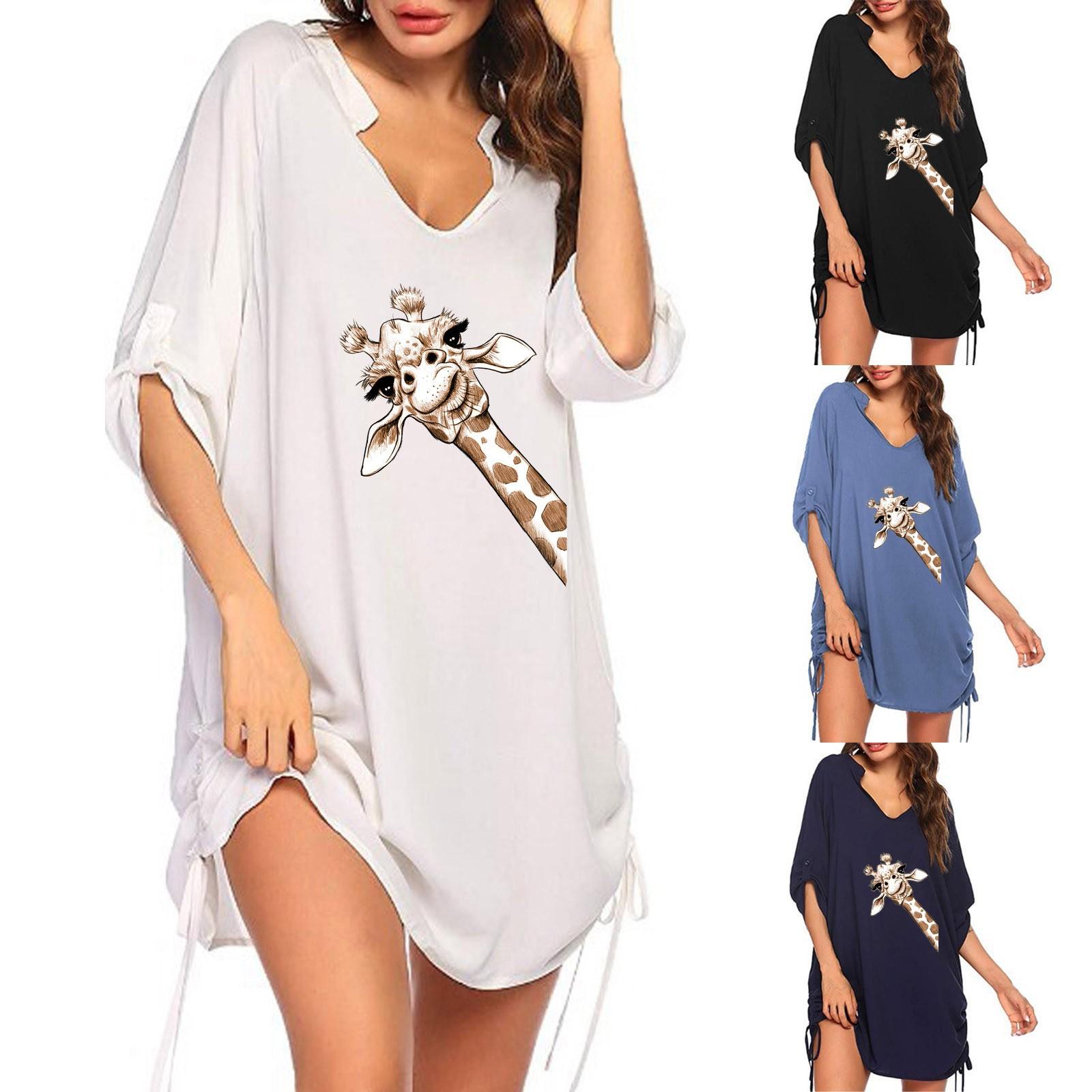 Женская мода короткая пляжная блузка-рубашка с v-образным вырезом и принтом жирафа
Женская мода короткая пляжная блузка-рубашка с v-образным вырезом и принтом жирафа