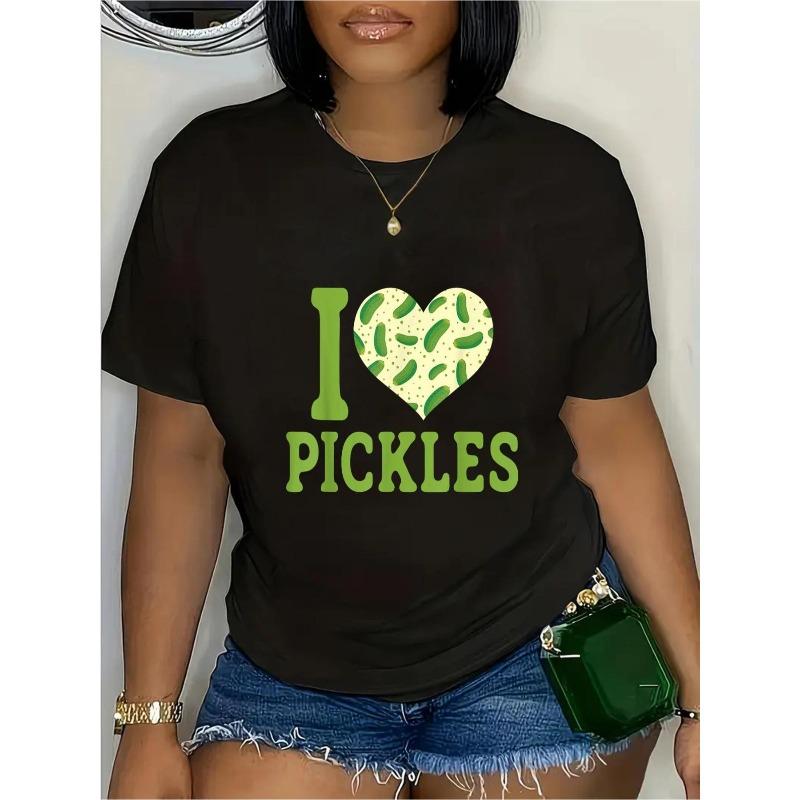 European Size Woman S Funny Pickle Lover T-Shirt | I Love Pickles Graphic Tee - Black with Green Lettering - Casual Everyday - Round Neck 4XL
European Size Woman S Funny Pickle Lover T-Shirt | I Love Pickles Graphic Tee - Black with Green Lettering - Casual Everyday - Round Neck 4XL