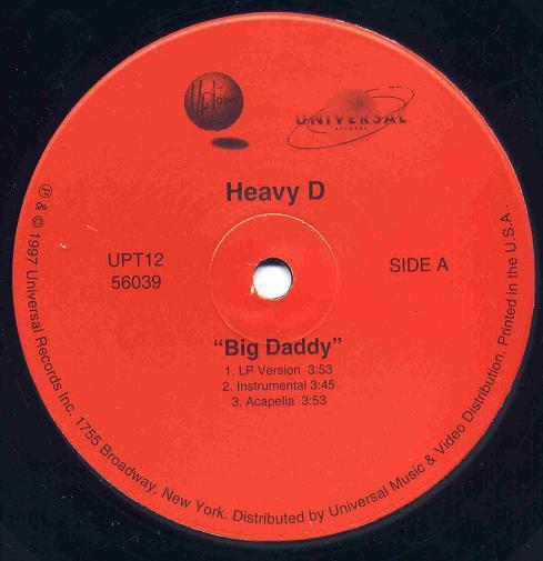 12inch Record HEAVY D - Big Daddy UPT1256039 Universal Recor 1997 US Rap & Hip-Hop/R&B Used
12inch Record HEAVY D - Big Daddy UPT1256039 Universal Recor 1997 US Rap & Hip-Hop/R&B Used
