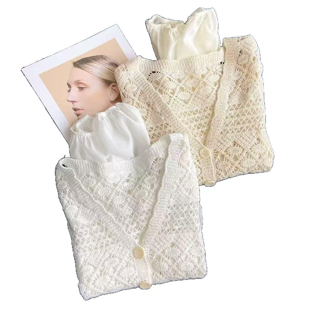 Summer Sweet Lace Stitching Loose Long Sleeve Sun Protection Cardigan One Size білий
Summer Sweet Lace Stitching Loose Long Sleeve Sun Protection Cardigan One Size білий