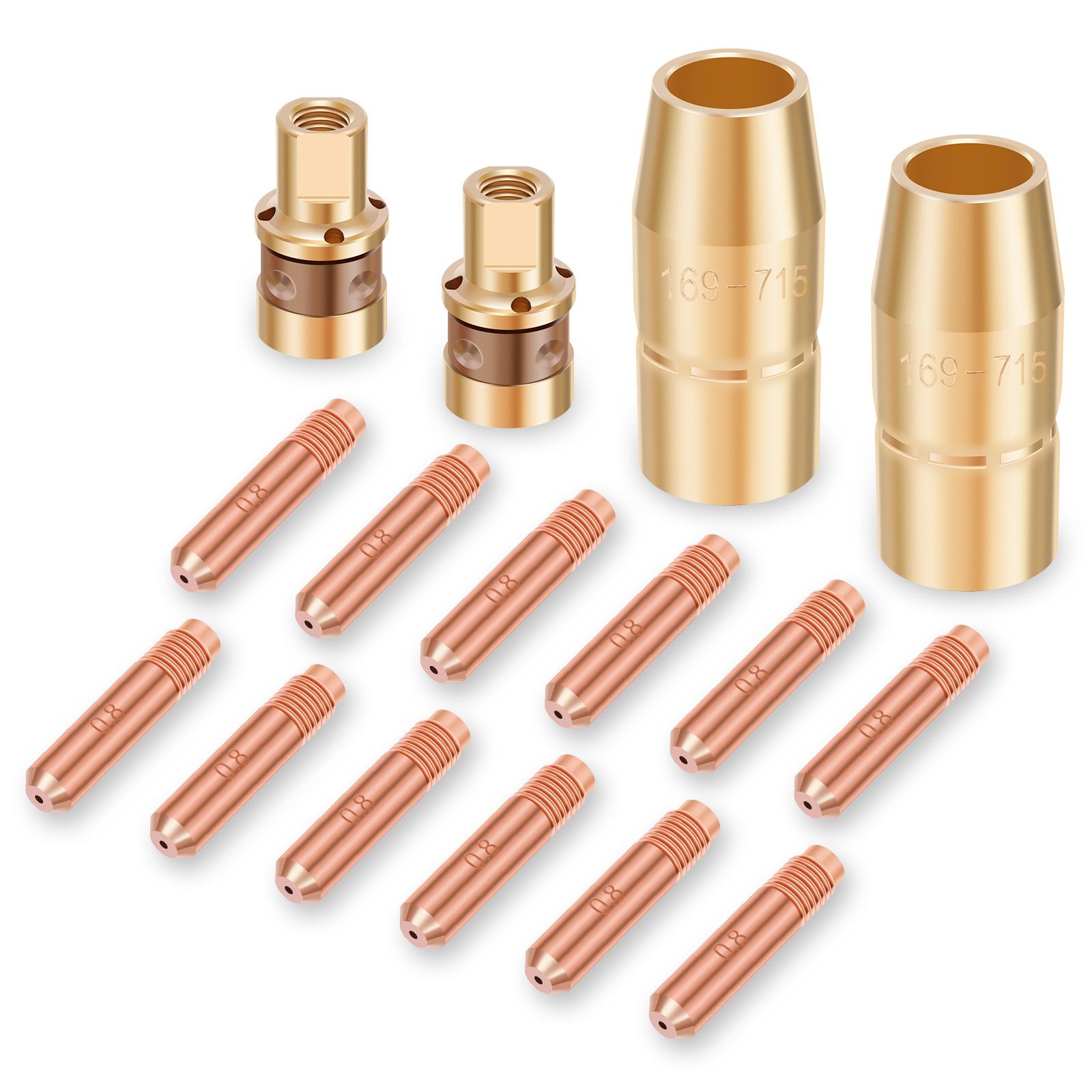 Welding Tips Set Gas Nozzle Tips Replacement Kit Welding Replacement Tips Compatible with Mechanic Welder 135/140/175/211 Series
Welding Tips Set Gas Nozzle Tips Replacement Kit Welding Replacement Tips Compatible with Mechanic Welder 135/140/175/211 Series