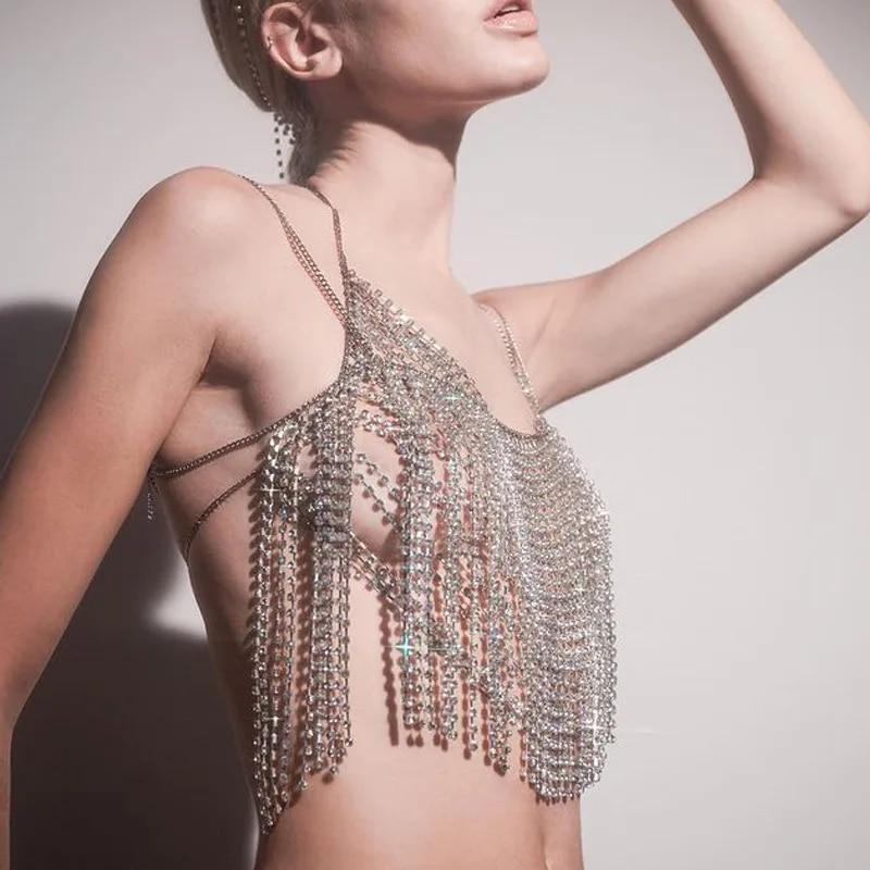 Luxury Rhinestone Tassel Body Harness Chest Chain Bra Top Crystal Lingerie Bikini Sexy Body Jewelry For Women Festival Gift
Luxury Rhinestone Tassel Body Harness Chest Chain Bra Top Crystal Lingerie Bikini Sexy Body Jewelry For Women Festival Gift