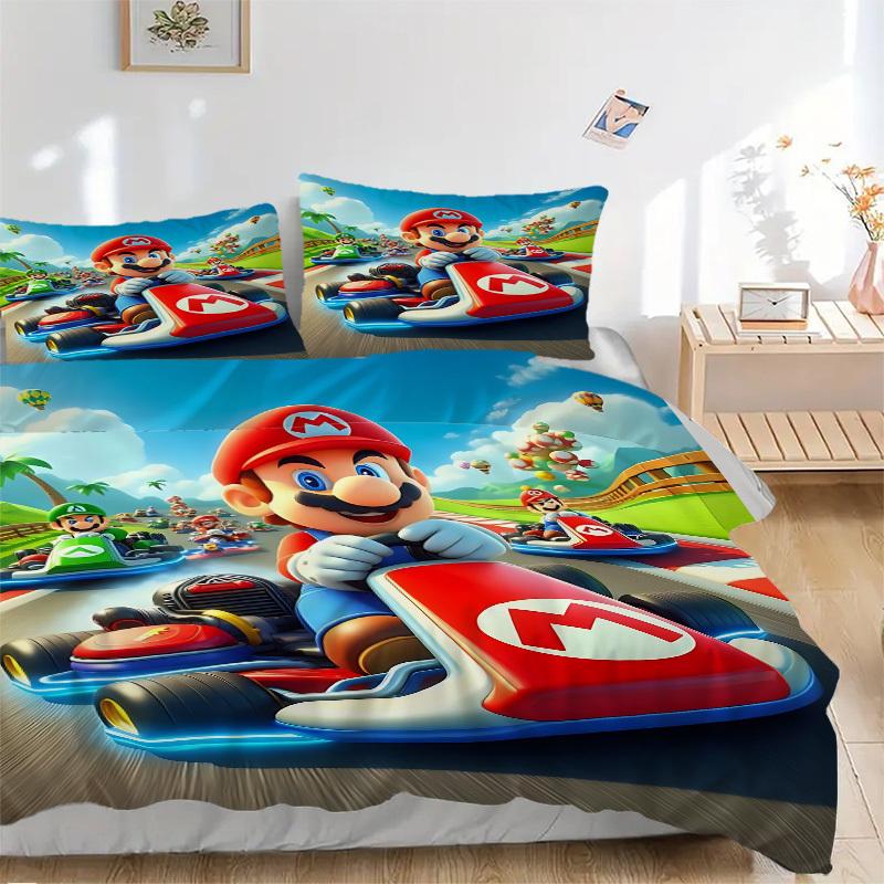 3pcs Mario Kart Cover Set, 1 Cover + 2 Pillowcases (No Insert), Bedding for All Seasons, Bedding,Bedroom Decor yy250922060 135x200cm
3pcs Mario Kart Cover Set, 1 Cover + 2 Pillowcases (No Insert), Bedding for All Seasons, Bedding,Bedroom Decor yy250922060 135x200cm