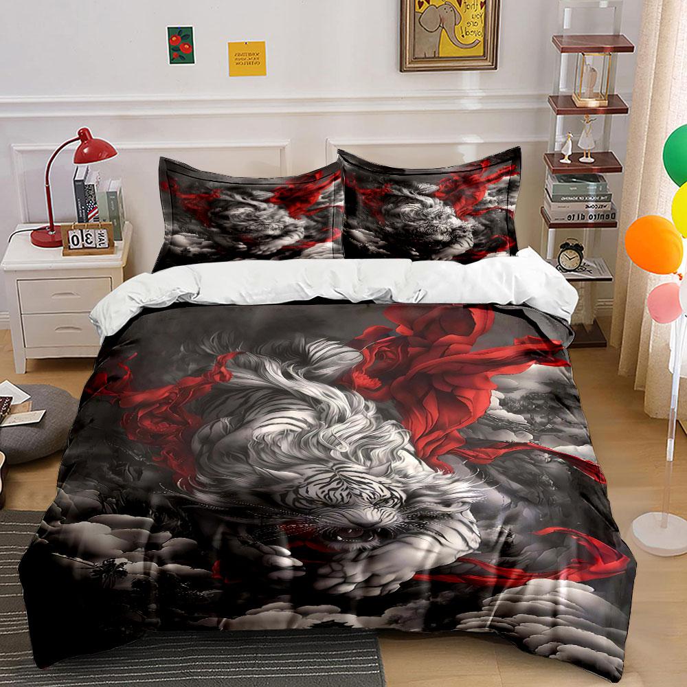 White tiger, red roses. Bedding sets Duvet cover sets Duvet covers Pillowcases(1 * Duvet Cover 2 * Pillowcases, without duvet insert) 135x200cm
White tiger, red roses. Bedding sets Duvet cover sets Duvet covers Pillowcases(1 * Duvet Cover 2 * Pillowcases, without duvet insert) 135x200cm
