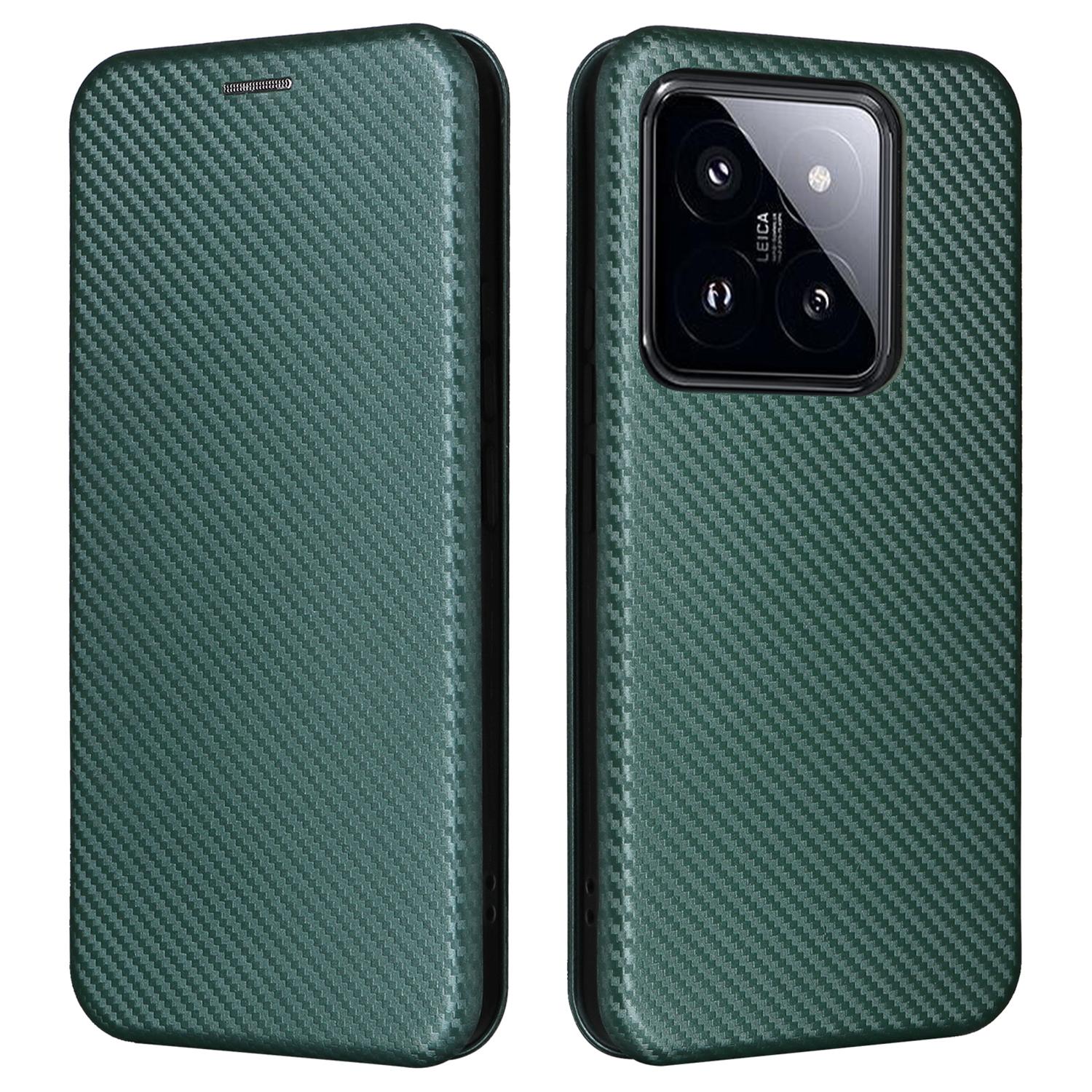 For Xiaomi 14 Leather Case Card Holder Carbon Fiber Texture Phone Cover Green
For Xiaomi 14 Leather Case Card Holder Carbon Fiber Texture Phone Cover Green