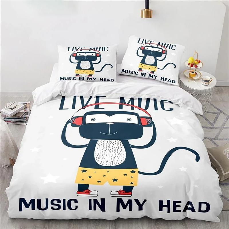 Cartoon Musical Monkey Bedding Set,Duvet Cover Comforter Bed Set Quilt Cover Pillowcase,King Queen Twin Size Boys Girls Adults Tool 135X200cm
Cartoon Musical Monkey Bedding Set,Duvet Cover Comforter Bed Set Quilt Cover Pillowcase,King Queen Twin Size Boys Girls Adults Tool 135X200cm