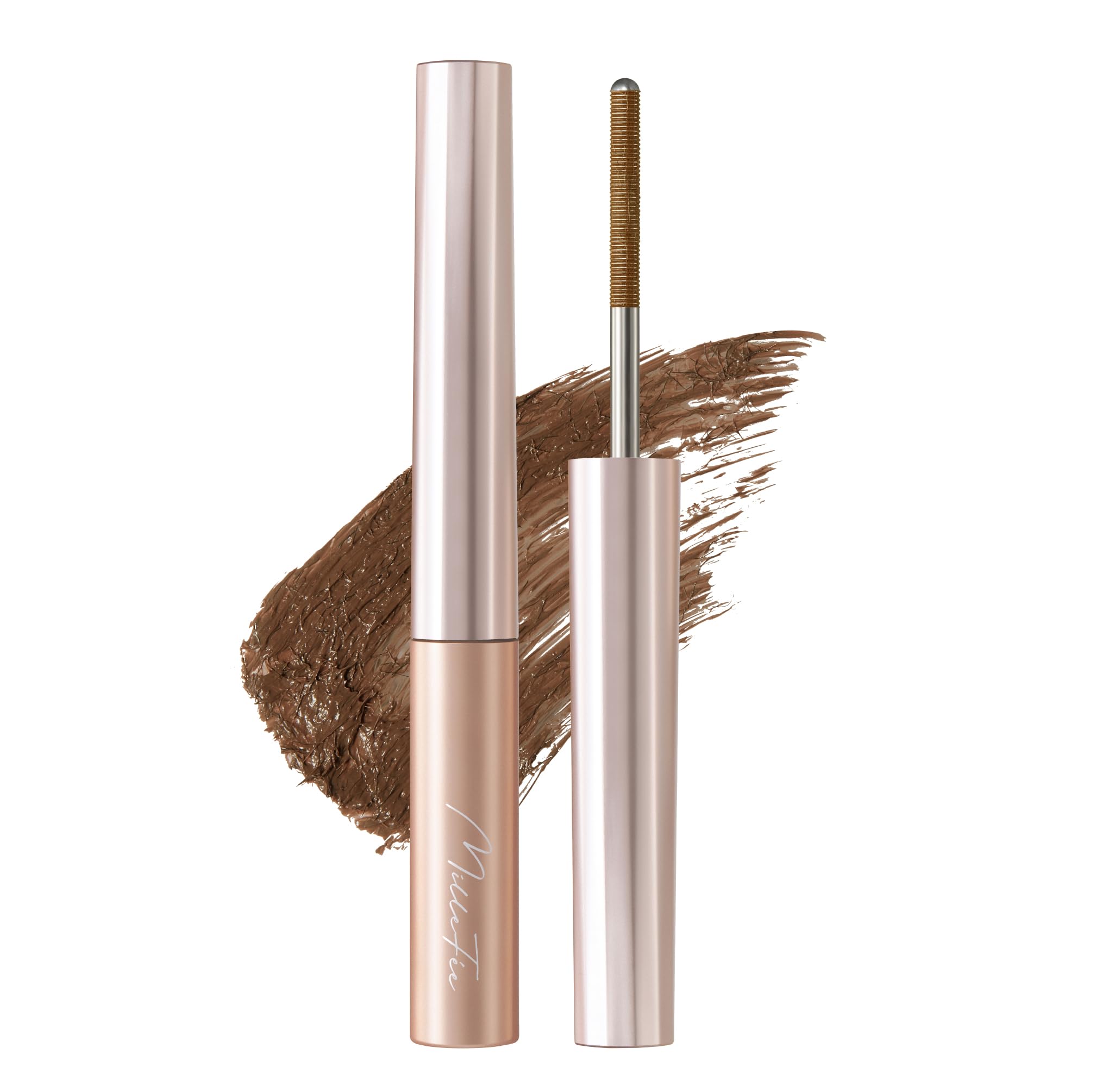 MilleFee Металлическая Тушь-Щеточка Натуральный Макияж Глаз Водостойкая Долго Держащая Завиток (02 коричневый) Ультратонкий на масляной основе